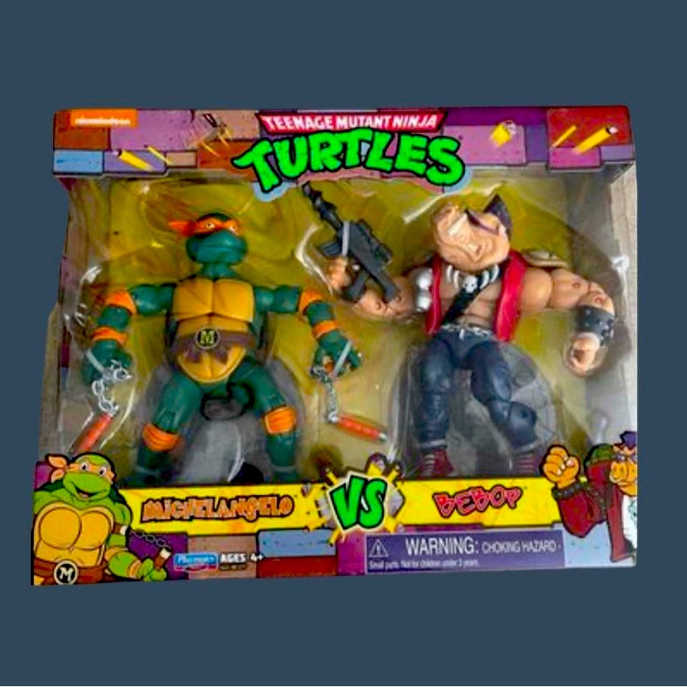 Teenage Mutant Ninja Turtles: Playmates Collector: NIB: BeBop vs. Michelangelo